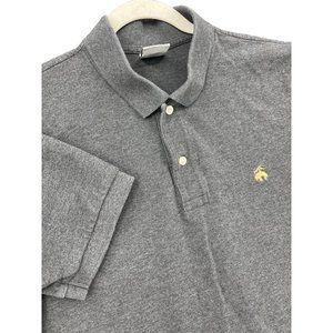 Brooks Brothers Shirt Mens Large Gray Performance Polo Slim Fit Short Sleeve
